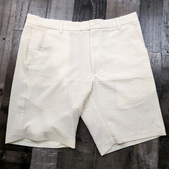 FootJoy Other - Mens FootJoy Seersucker size 34 Waffle Knit Weave Flat Front Golf Shorts
